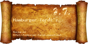 Hamburger Teréz névjegykártya